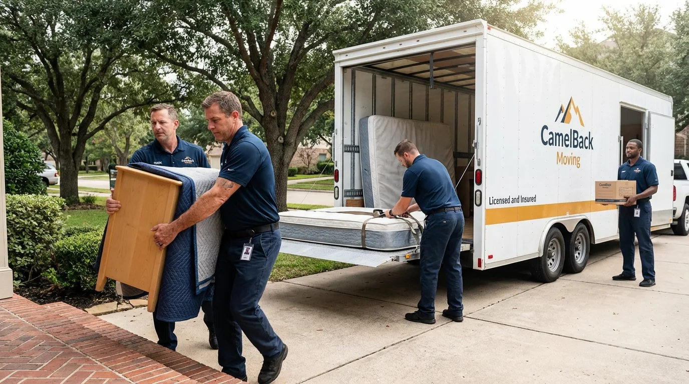 Crew loading residential truck for cross-state move from Telluride, CO
